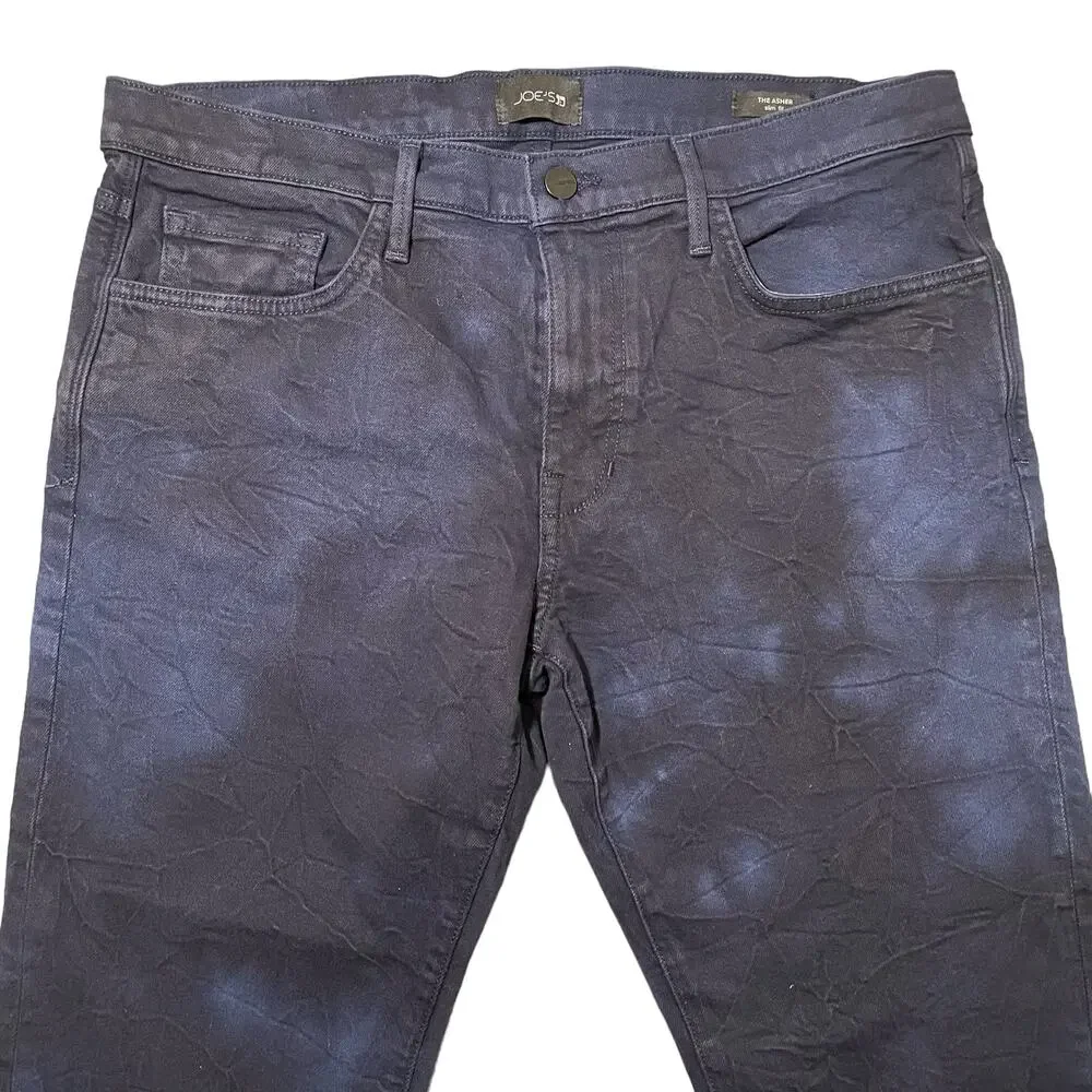 NEW Joe's Jeans Asher Slim Fit Jeans Navy Blue Marble Tie Dye Pattern Size 32